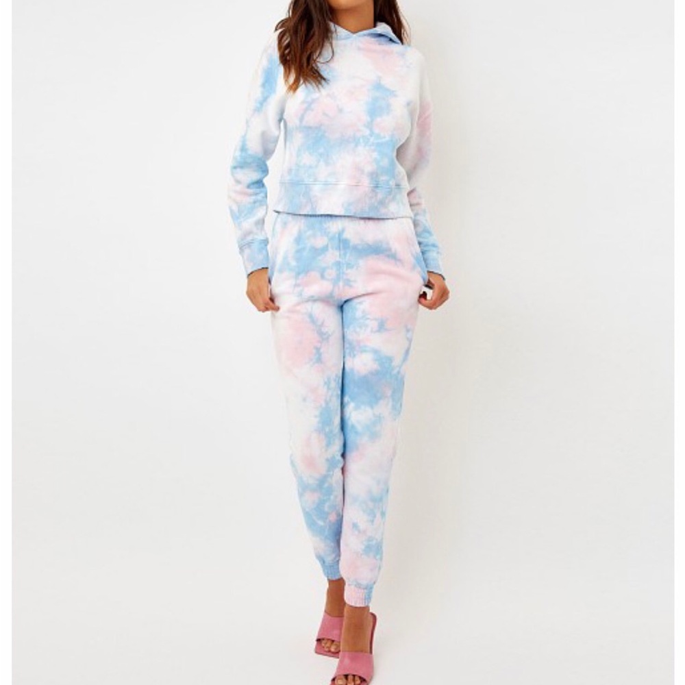FRANKIE’S BIKINIS Aiden Sweatpants Funfetti Tie Dye Blue Pink